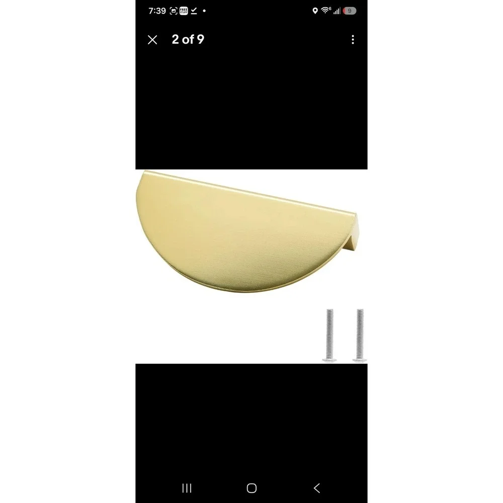 4 Half Moon Cabinet Pulls, 2 1/2 inch Drawer Pulls, Semicircle Pulls Golden‎
